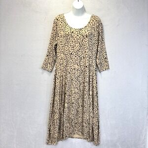 Truth + Style Modal Blend Trapeze Swing‎ Midi Dress Womens Medium Beige Jersey